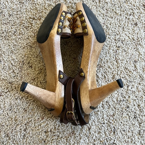 MICHAEL KORS Embellished Wood Heel Sandals - Picture 9 of 10